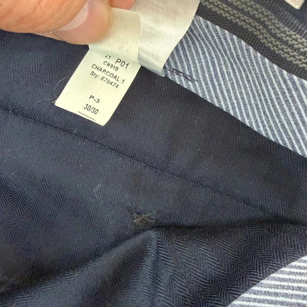 Banana Republic Slim Fit Dress‎ Pants Men 30x30 Grey Stretch Wool Windopane